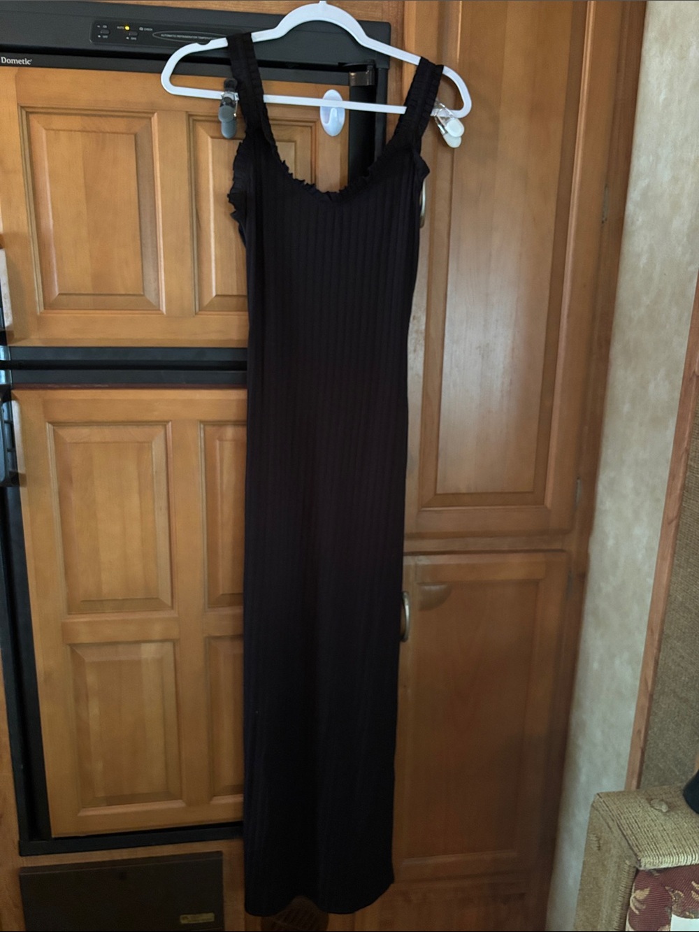 Haute Monde Black Ribbed Sleeveless Maxi Dress